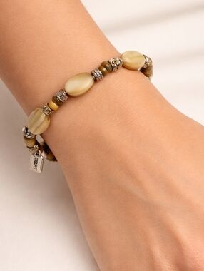 CHAPS Shell Gemstone Stretch Bracelet